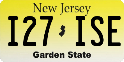 NJ license plate I27ISE
