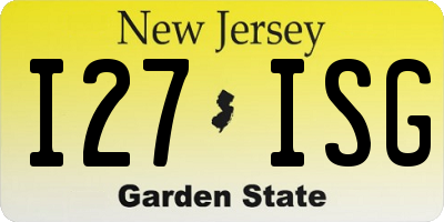 NJ license plate I27ISG