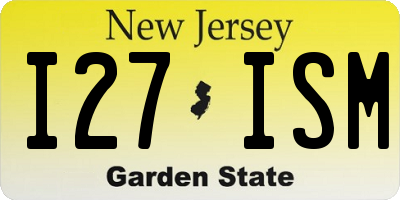 NJ license plate I27ISM