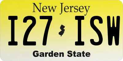 NJ license plate I27ISW