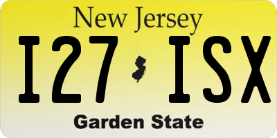 NJ license plate I27ISX