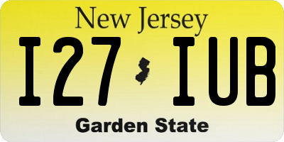 NJ license plate I27IUB