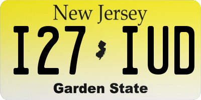NJ license plate I27IUD