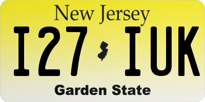 NJ license plate I27IUK