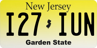 NJ license plate I27IUN