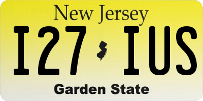 NJ license plate I27IUS
