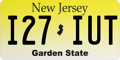 NJ license plate I27IUT