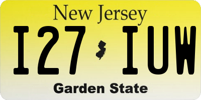 NJ license plate I27IUW