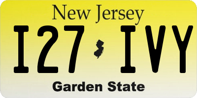 NJ license plate I27IVY