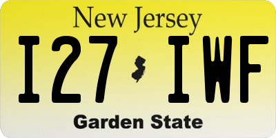 NJ license plate I27IWF