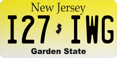 NJ license plate I27IWG