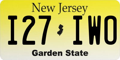 NJ license plate I27IWO