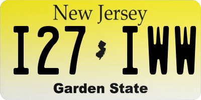 NJ license plate I27IWW
