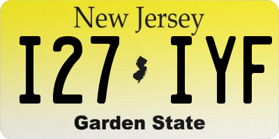 NJ license plate I27IYF