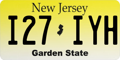 NJ license plate I27IYH