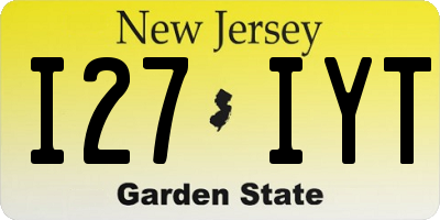 NJ license plate I27IYT
