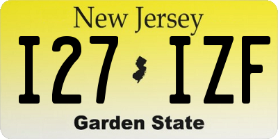 NJ license plate I27IZF