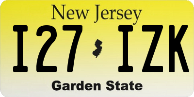 NJ license plate I27IZK