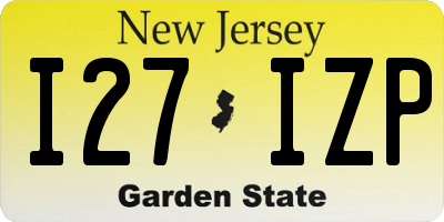 NJ license plate I27IZP