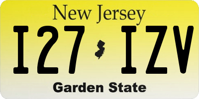 NJ license plate I27IZV