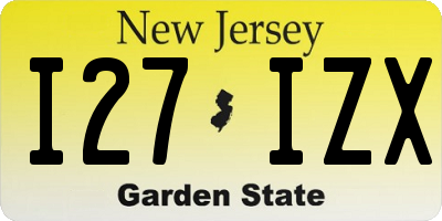 NJ license plate I27IZX