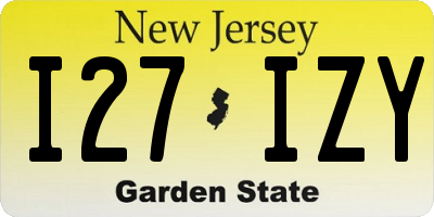NJ license plate I27IZY