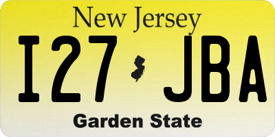NJ license plate I27JBA