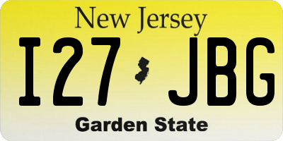 NJ license plate I27JBG