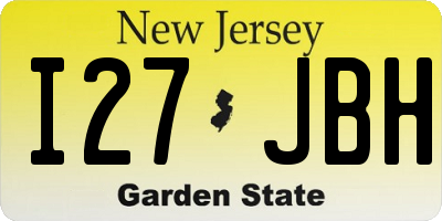 NJ license plate I27JBH