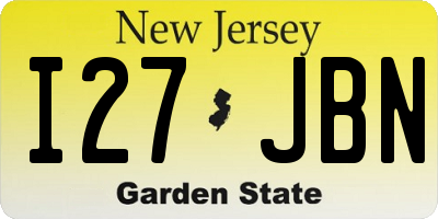NJ license plate I27JBN