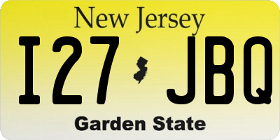 NJ license plate I27JBQ