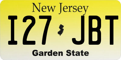 NJ license plate I27JBT