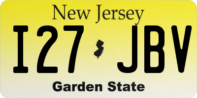 NJ license plate I27JBV