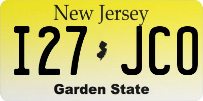NJ license plate I27JCO