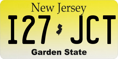 NJ license plate I27JCT