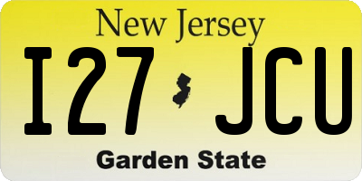 NJ license plate I27JCU