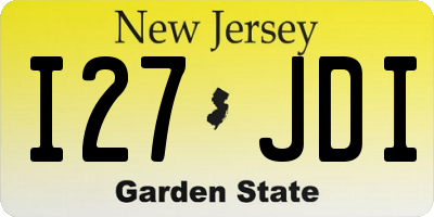 NJ license plate I27JDI