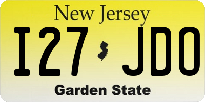NJ license plate I27JDO