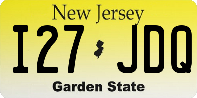 NJ license plate I27JDQ