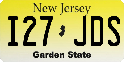 NJ license plate I27JDS