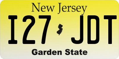 NJ license plate I27JDT