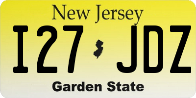 NJ license plate I27JDZ