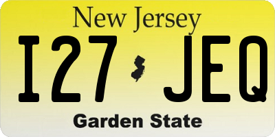 NJ license plate I27JEQ