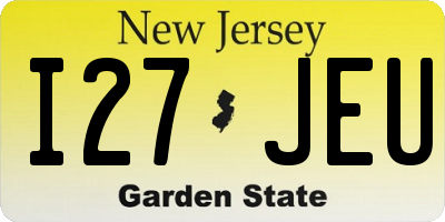 NJ license plate I27JEU