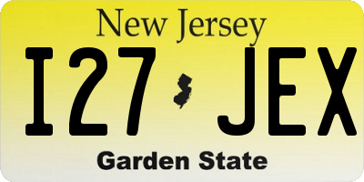 NJ license plate I27JEX