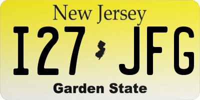 NJ license plate I27JFG