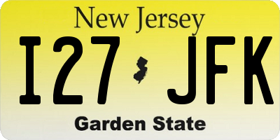 NJ license plate I27JFK