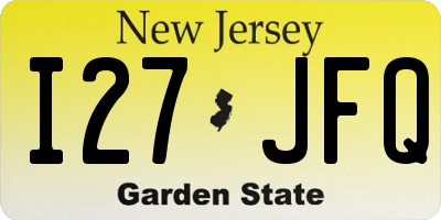 NJ license plate I27JFQ