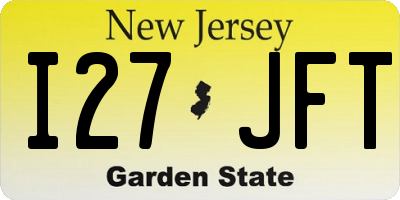 NJ license plate I27JFT