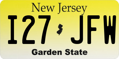 NJ license plate I27JFW